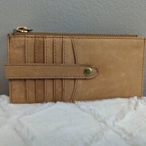 Margot slim card case, caramel leather